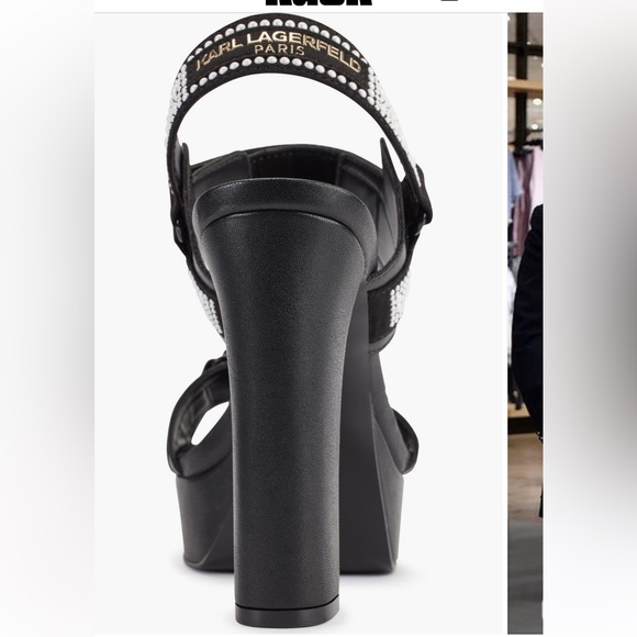 Karl lagerfeld Paris Alessia Faux Pearl Platform Sandal nwt - Picture 3 of 10